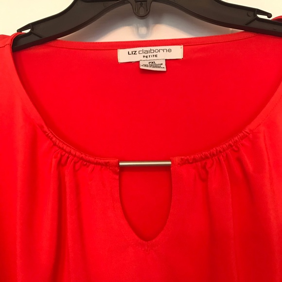 Liz Claiborne Liquid Jersey Tie Waist Top - Picture 3 of 5